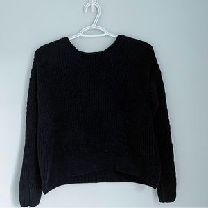 SO Black Knit Sweater With Hole Design (Juniors S)
